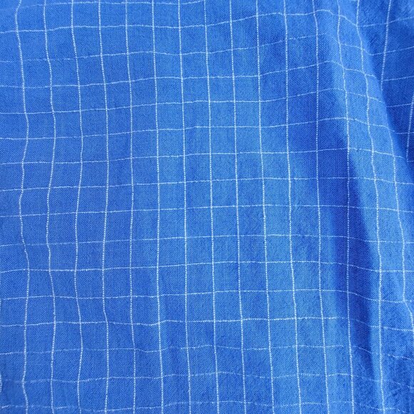 Tancredi & Morgen Womens Blue Checked Long-Sleeve Button-Up Shirt Blouse Medium - Picture 3 of 7